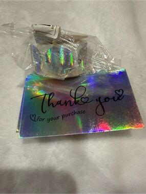 Holographic 'Thank You' Sticker Booklet with White Roll Labels